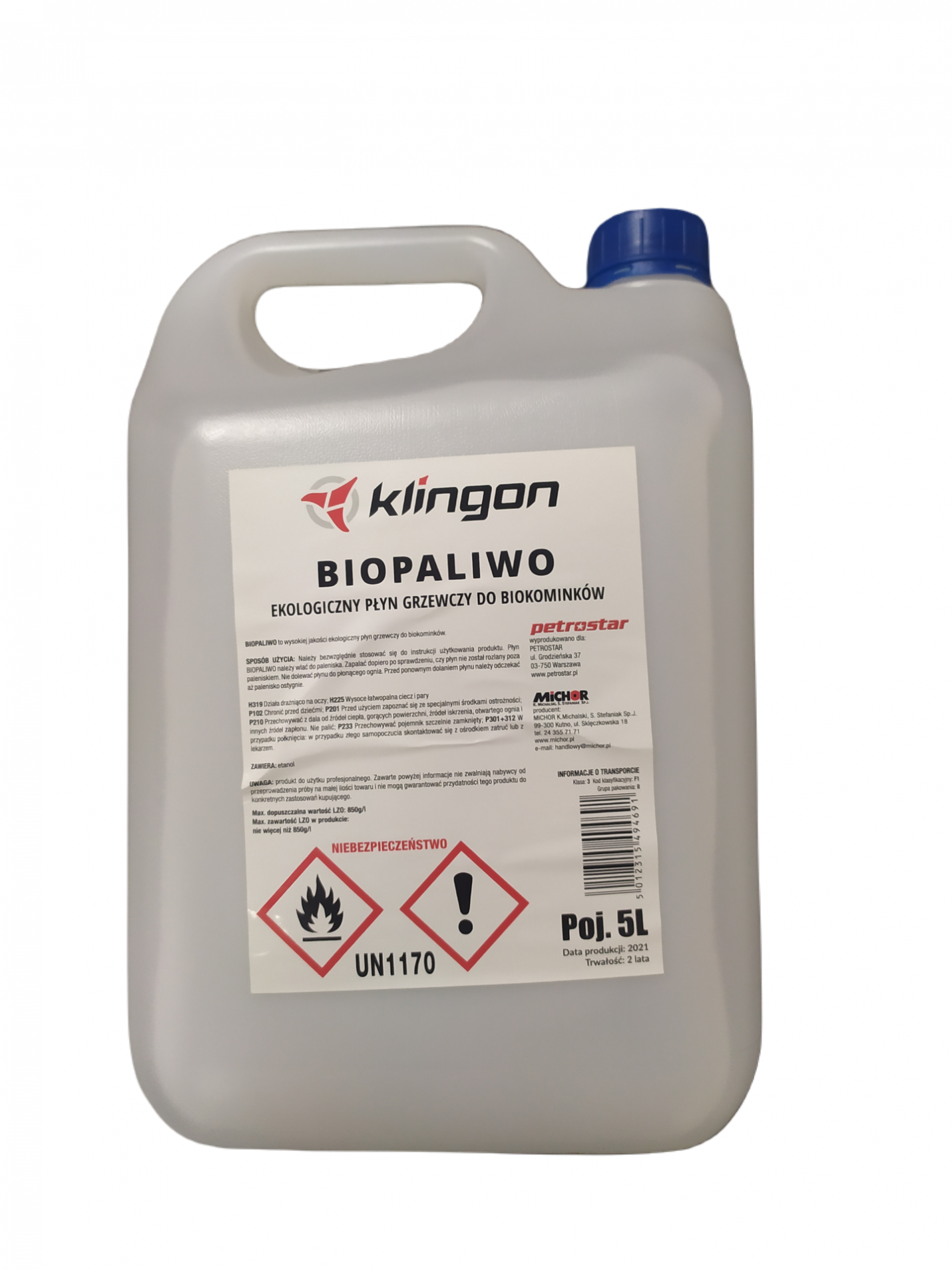 KLINGON BIOPALIWO DO BIOKOMINKÓW 5L
