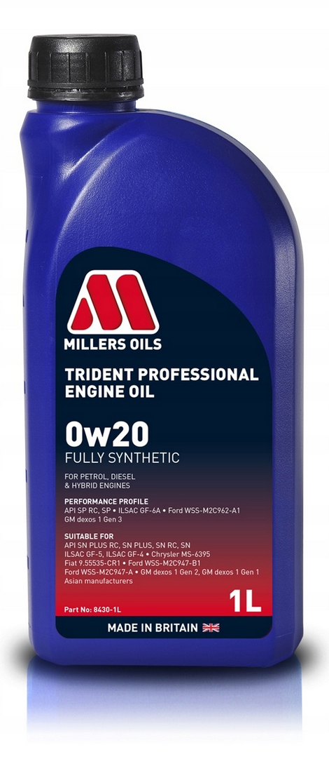 MILLERS OILS TRIDENT PROFESSIONAL 0W20 1L