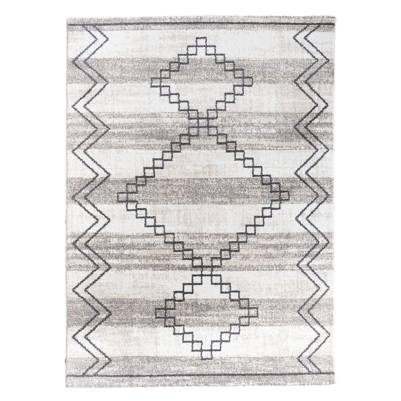 Dywan Kalabria geometryczny brązowo-kremowy 200 x 280 cm