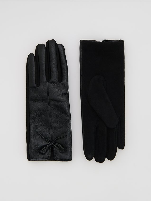 Reserved - Rękawiczki z kokardkami - czarny