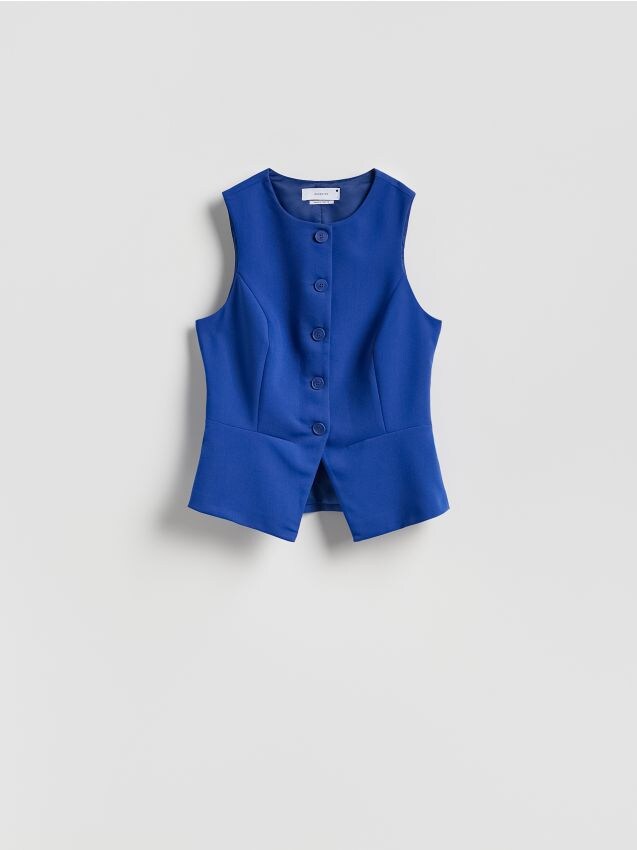 Reserved - Kamizelka z dodatkiem wiskozy - niebieski