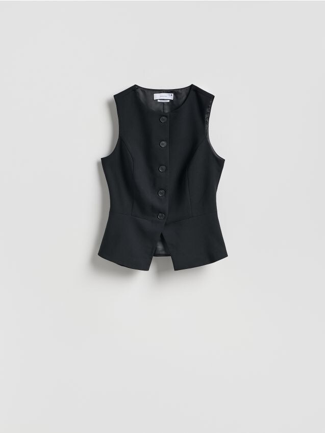 Reserved - Kamizelka z dodatkiem wiskozy - czarny