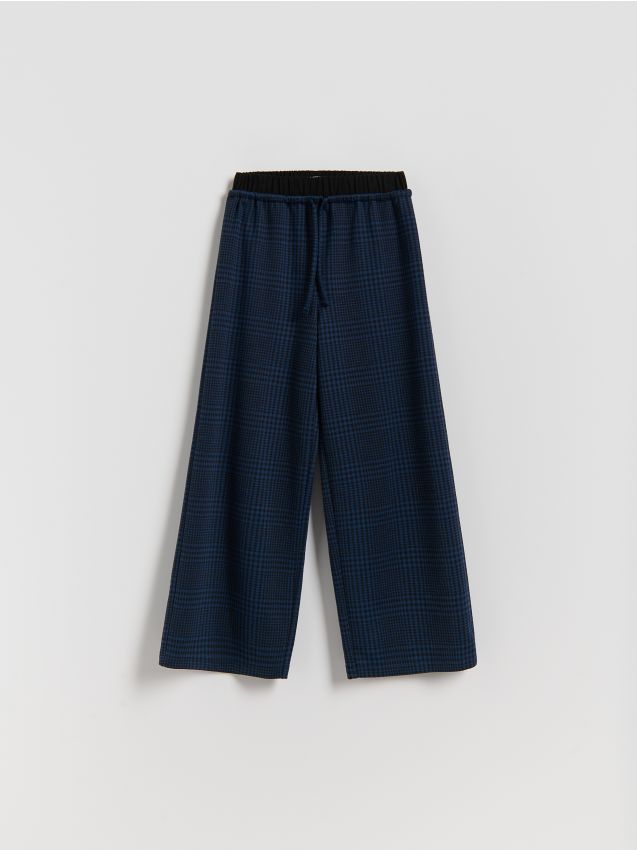 Reserved - Luźne spodnie w kratę - wielobarwny