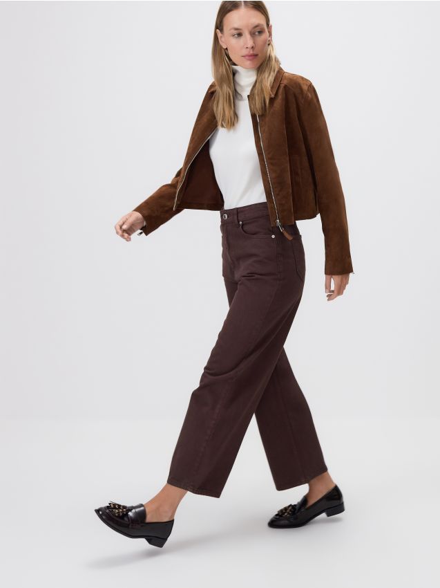 Reserved - Jeansy culotte - dark grey jeans
