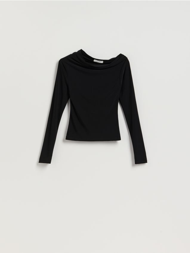 Reserved - Bluzka na jedno ramię - czarny
