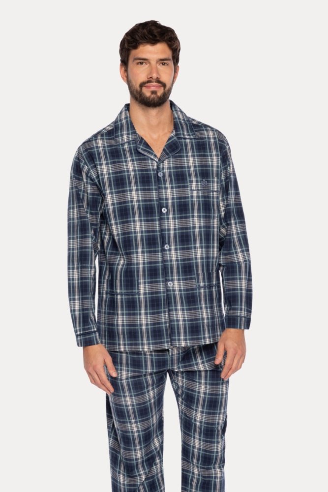 Piżama męska FABIAN XL Ciemnoniebieski