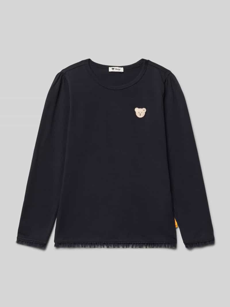 Bluzka z długim rękawem o kroju regular fit z wyhaftowanym logo