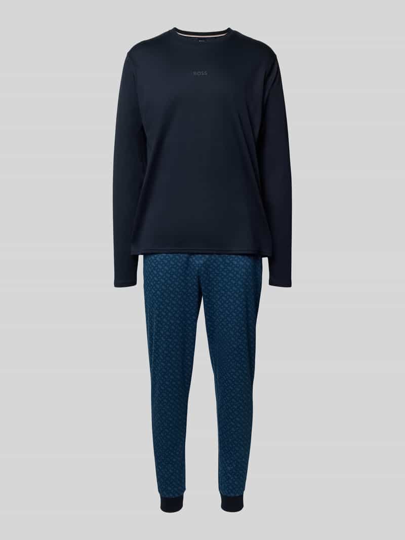 Piżama o kroju regular fit z czystej bawełny