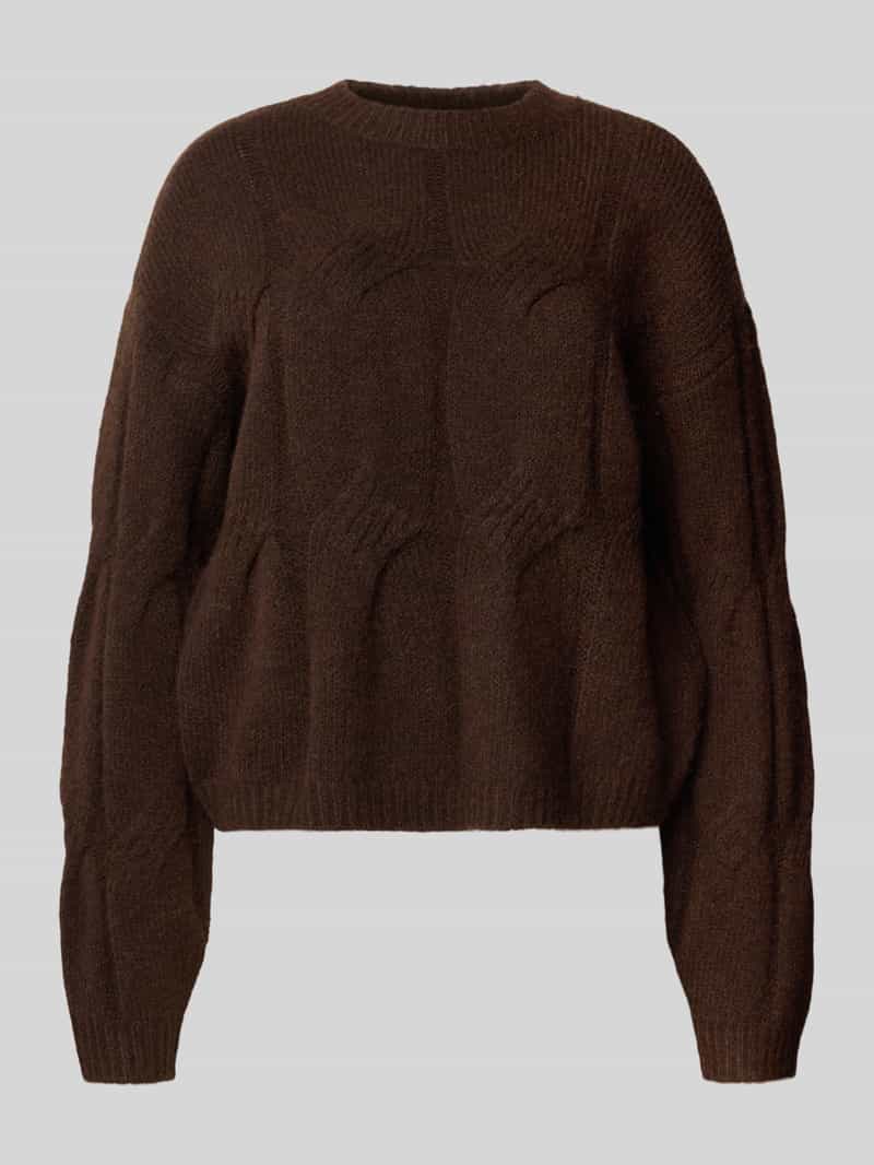 Sweter o kroju relaxed fit z dzianiny z dodatkiem wełny model ‘JENNA’