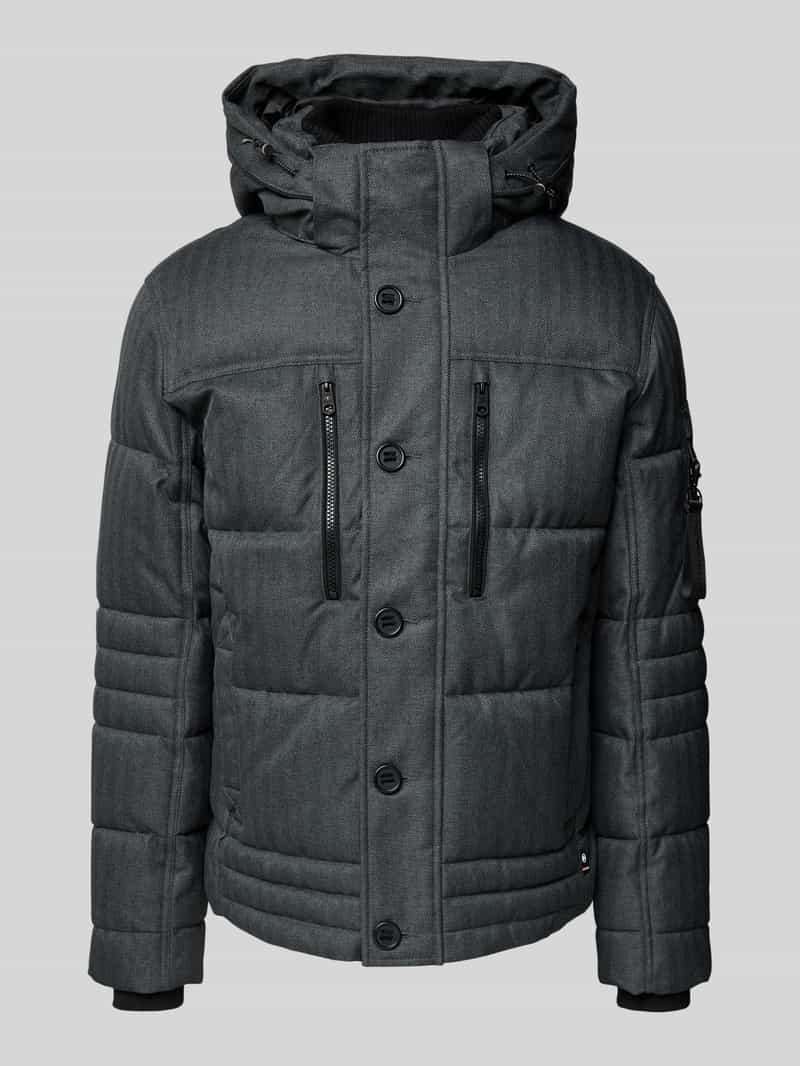 Kurtka pikowana o kroju regular fit z odpinanym kapturem