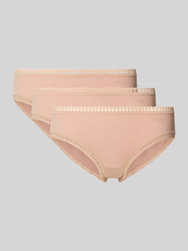 Figi z obszyciem z koronki w zestawie 3 szt. model ‘GO’