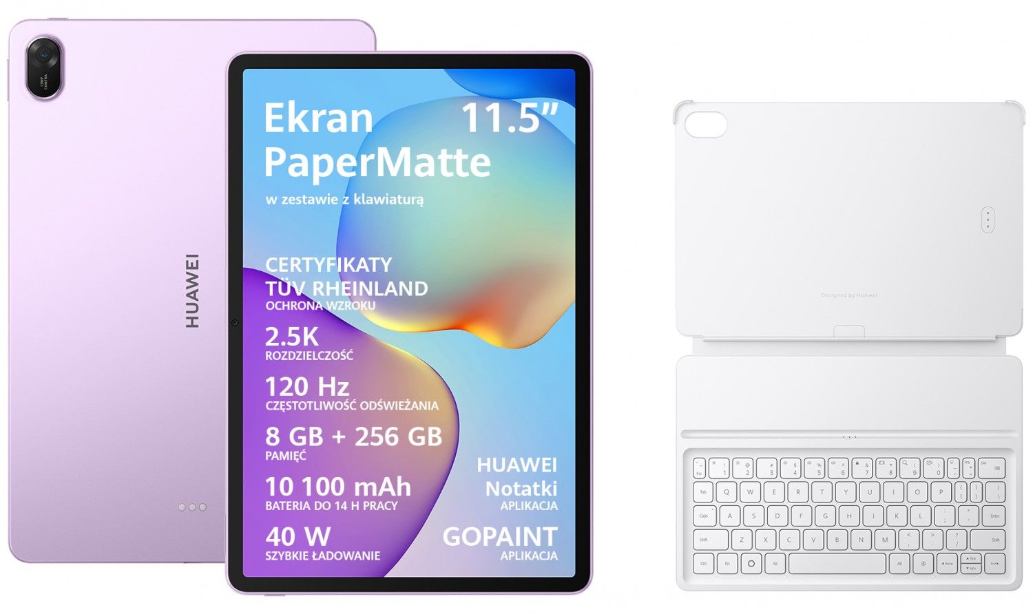 Huawei MatePad 11,5'' 2025 8/256GB WiFi fioletowy + klawiatura Taoxingzhi-W09FK