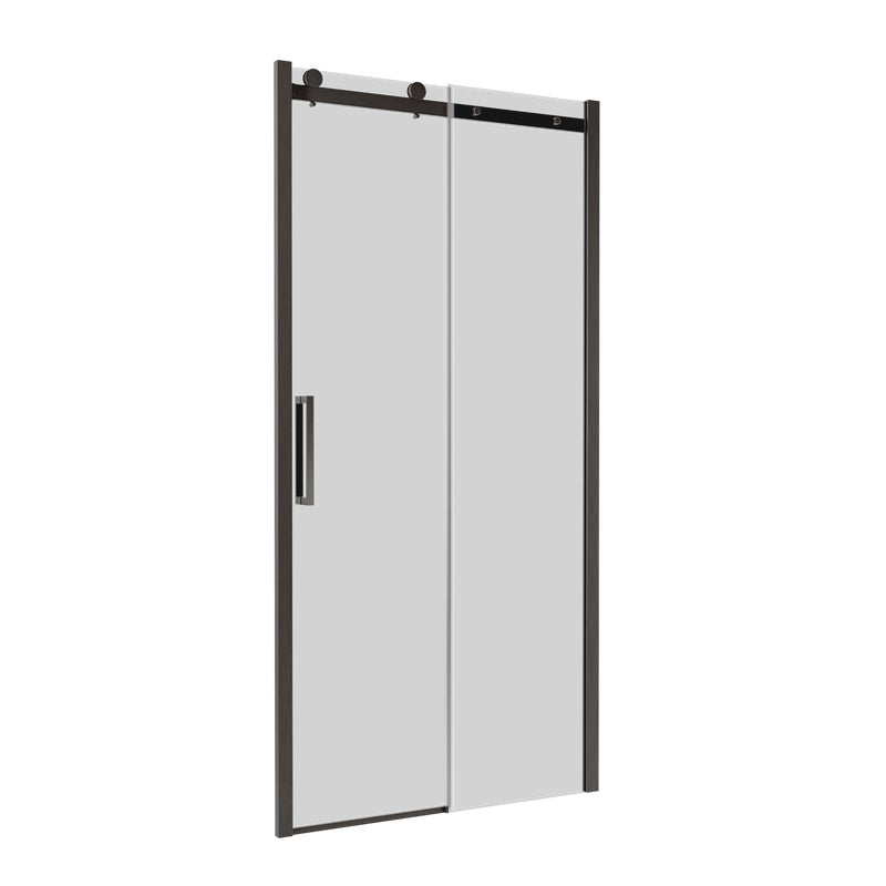 Drzwi prysznicowe przesuwne Laurena grafitowe szkło profile gun metal 140x200 cm Wellneo