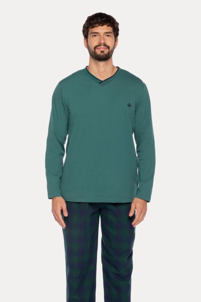 Piżama męska SANTIAGO L Zielony
