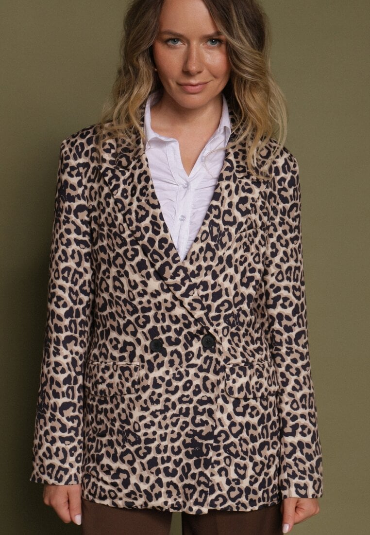 Panterkowa Dwurzędowa Marynarka w Klasycznym Stylu Clanera