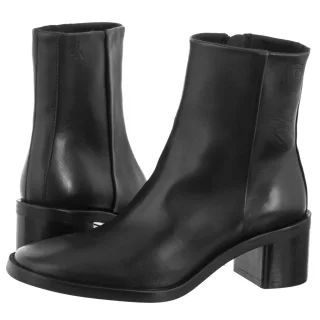 Botki Block Heel Zip Boot Lth Ck Black HW0HW02593 BEH (CK699-a) Calvin Klein