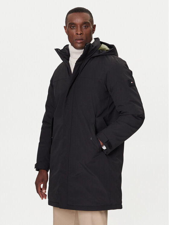 Tommy Hilfiger Płaszcz przejściowy MW0MW41362 Czarny Regular Fit
