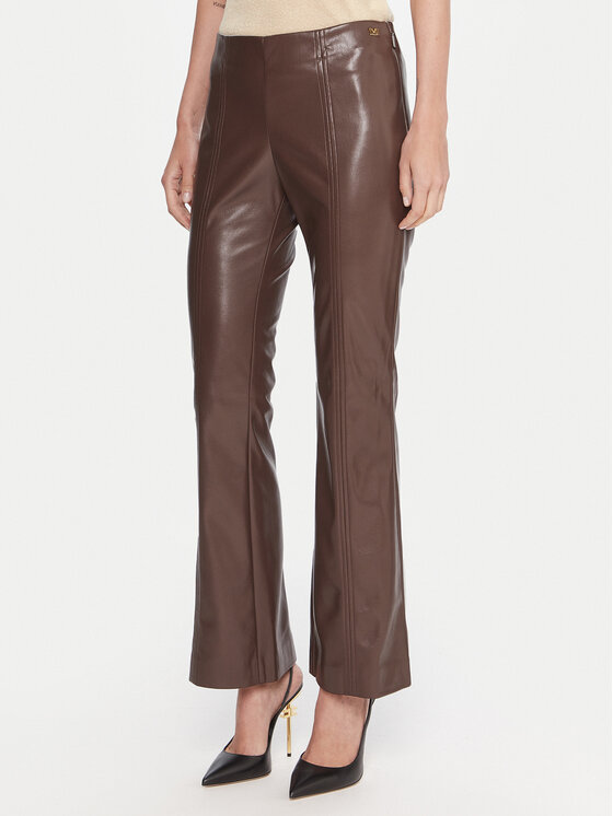 Marciano Guess Spodnie z imitacji skóry 5BGB09 7389A Brązowy Slim Fit