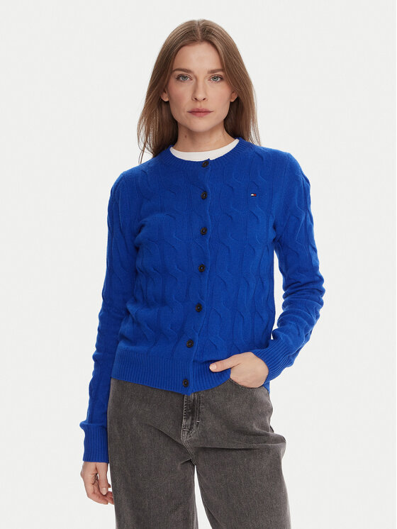 Tommy Hilfiger Kardigan WW0WW47463 Niebieski Regular Fit