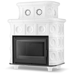 HIGHER Piec kominek piecyk koza kaflowy ceramiczny ASPEN biały