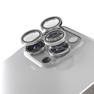 Szkło na aparat ETTERI Camera Lens Protector do Apple iPhone 15 Pro/15 Pro Max Srebrny