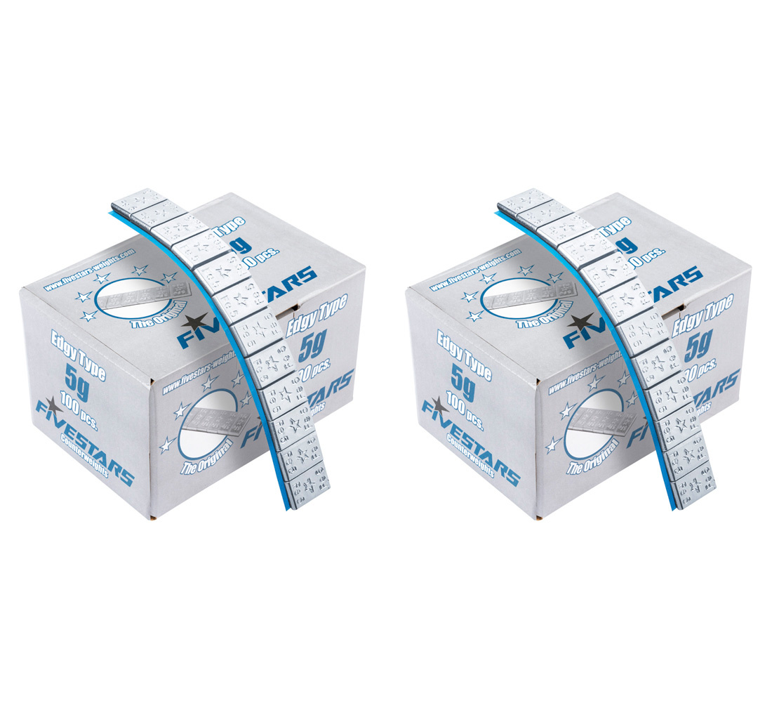 Opakowanie 100 ciężarków klejonych 5g Edgy 30-04-52