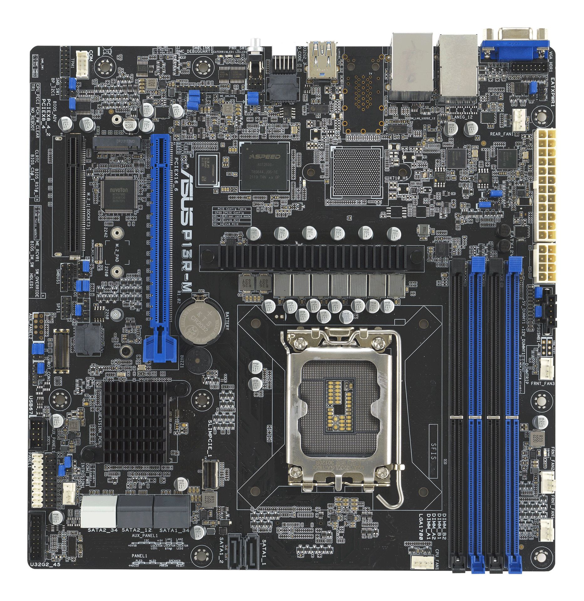 Asus P13R-M 1x LGA1700 Intel Xeon E-24XX C262 (4xDIMM, 8x SATA, 1xM.2, 2x1GbE, ASMB11-iKVM, mATX) 90SB0C70-M0UAY0