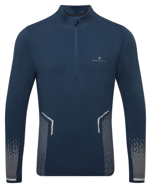 RONHILL Bluza biegowa męska TECH REFLECT 1/2 ZIP dark navy/reflect