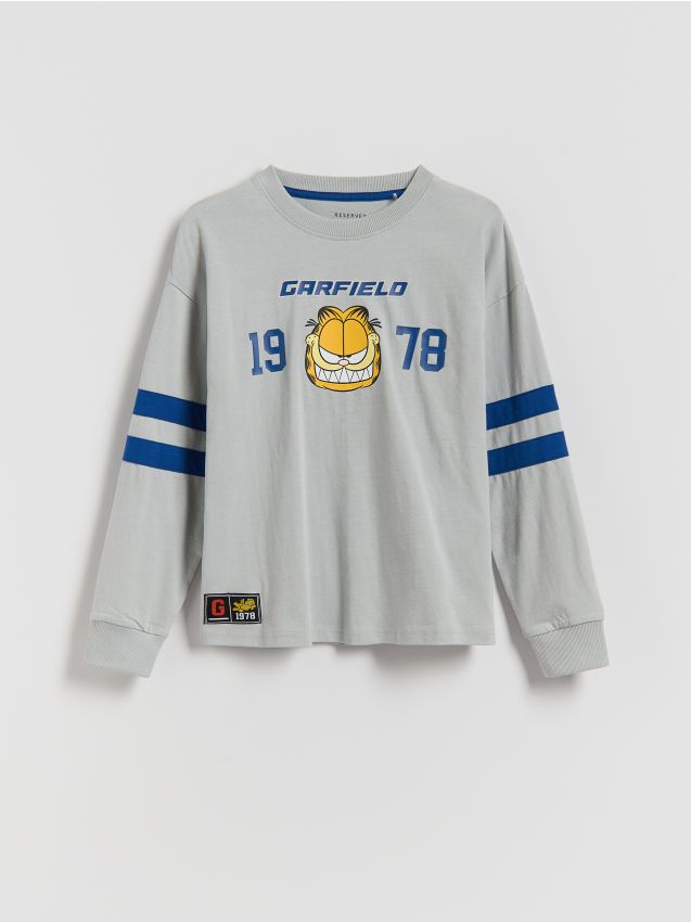 Reserved - Longsleeve GARFIELD - jasnoszary