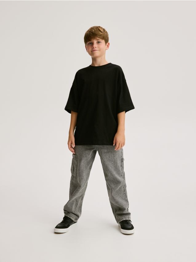 Reserved - Jeansy straight fit - szary