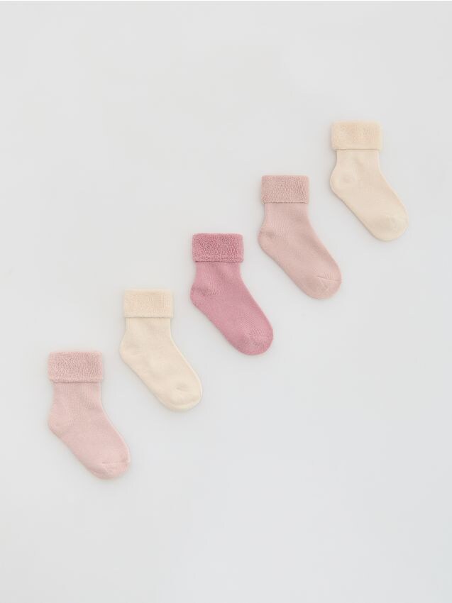 Reserved - Bawełniane skarpetki 5 pack - jasnofioletowy