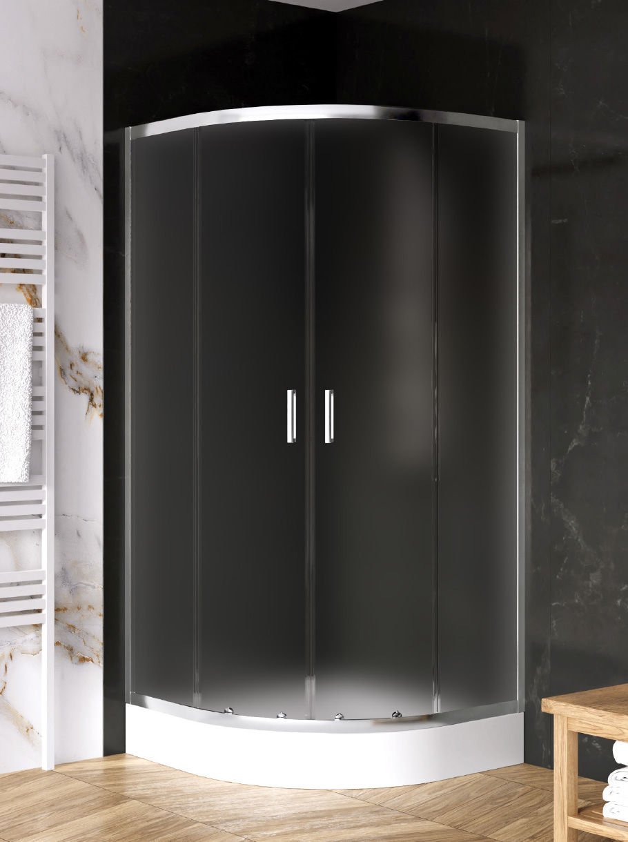 New Trendy Kabina prysznicowa z brodzikiem Suvia 90x90 cm półokrągła chrom połysk brodzik Maro ZS-0042