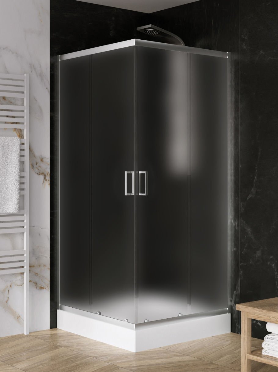 New Trendy Kabina prysznicowa z brodzikiem Suvia 80x80 cm kwadratowa chrom połysk brodzik Maro ZS-0043