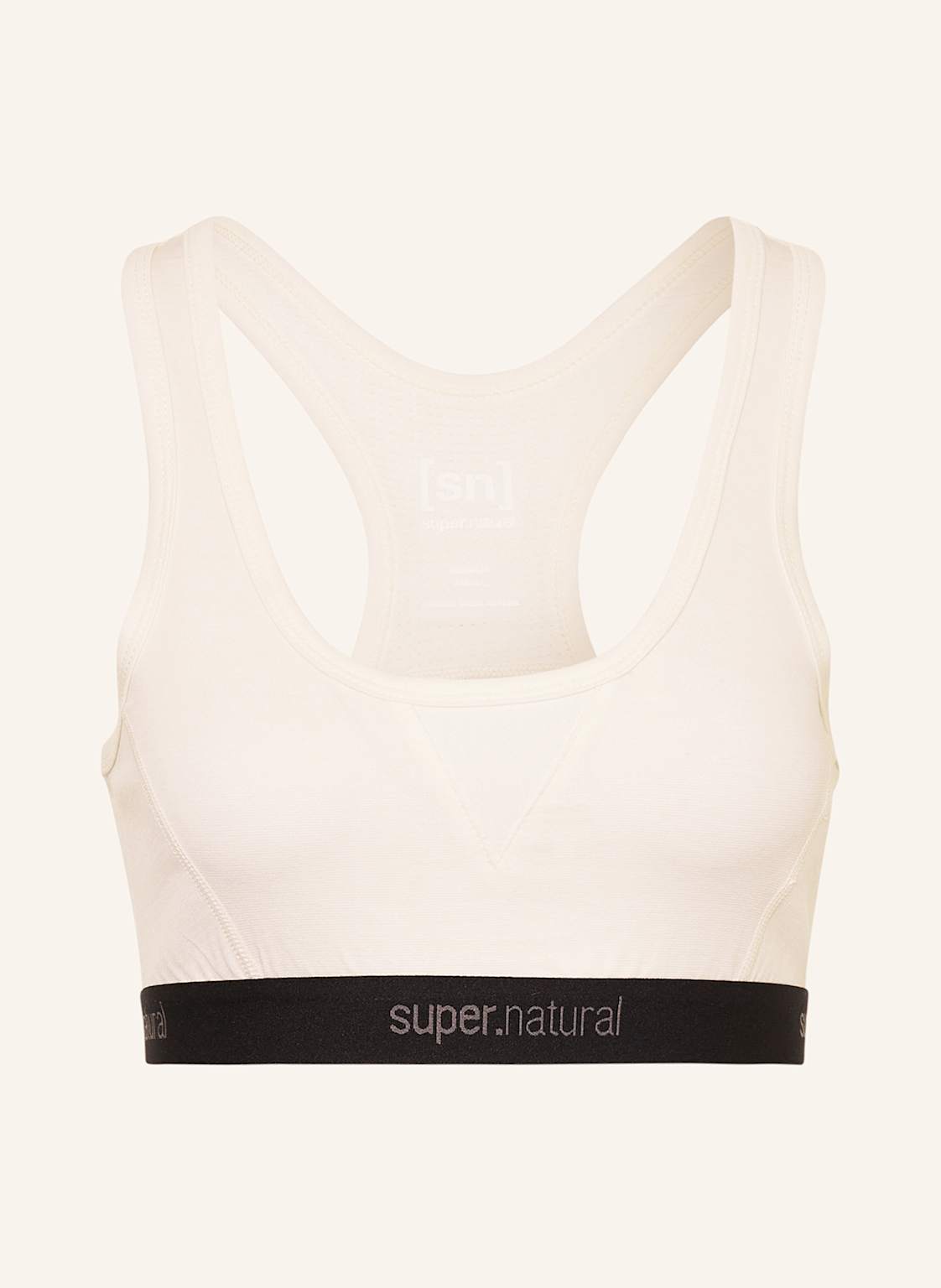Super.Natural Biustonosz Sportowy tundra220 Semplice Z Wełną Merino weiss