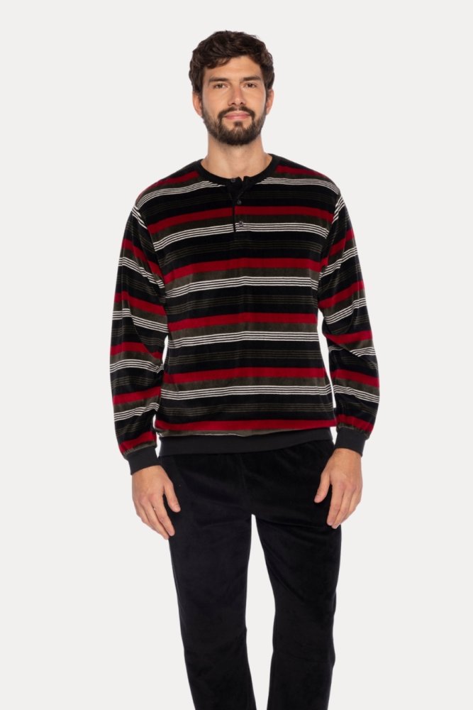 Ciepła piżama męska JULIO XXL Brązowy