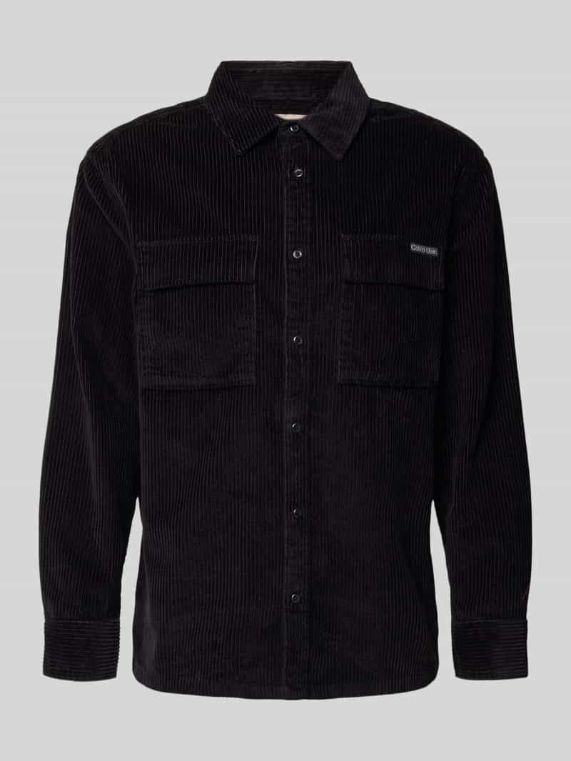 Koszula casualowa o kroju relaxed fit z imitacji sztruksu model ‘Roy’