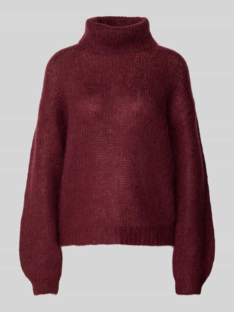 Sweter z dzianiny o kroju oversized z prążkowanymi wykończeniami model ‘LAMBI’