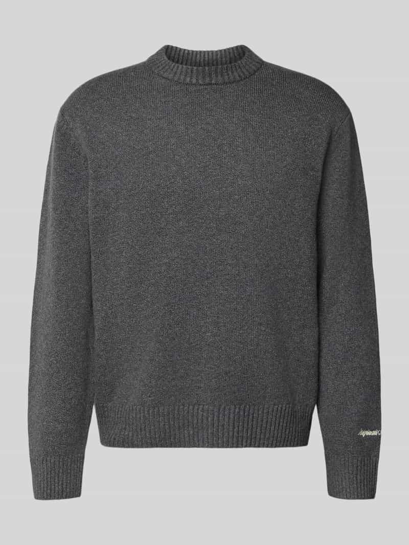 Sweter z dzianiny z wyhaftowanym logo model ‘NORREBRO’