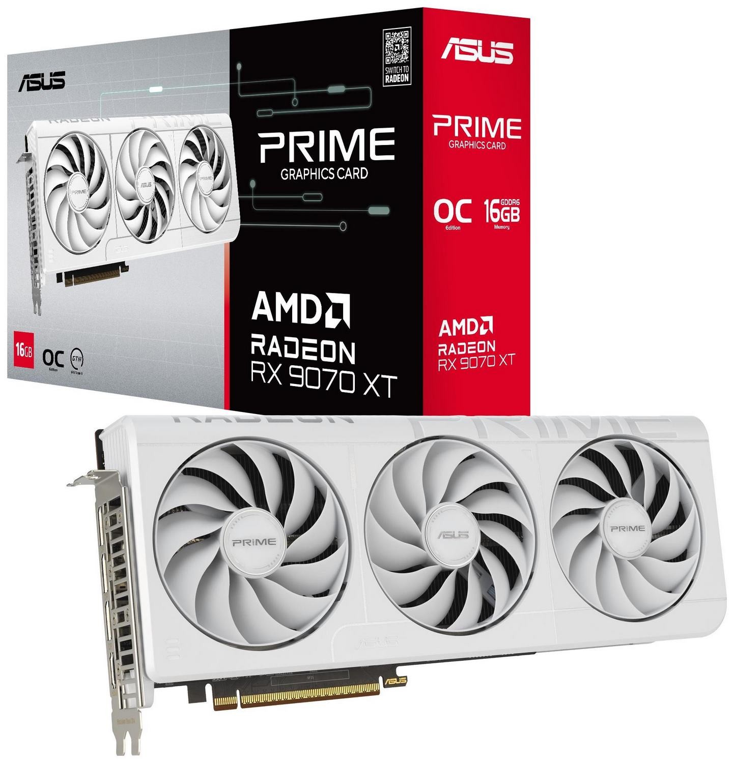 ASUS Radeon RX 9070 XT PRIME 16GB WHITE OC PRIME-RX9070XT-O16G-WHITE