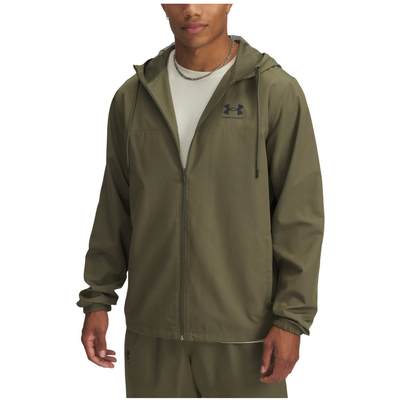 Kurtka męska Under Armour Rival Wvn Windbreaker Rozmiar: XL / Kolor: ciemnozielony