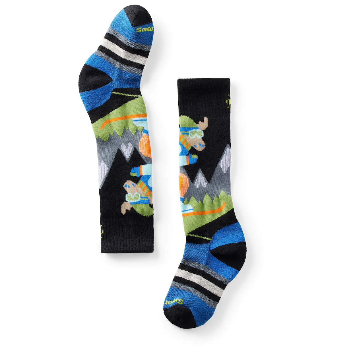 Skarpety dziecięce Smartwool Kids' Wintersport Full Cushion Mountain Moose OTC Socks Rozmiar skarpet: 29-32 / Kolor: czarny