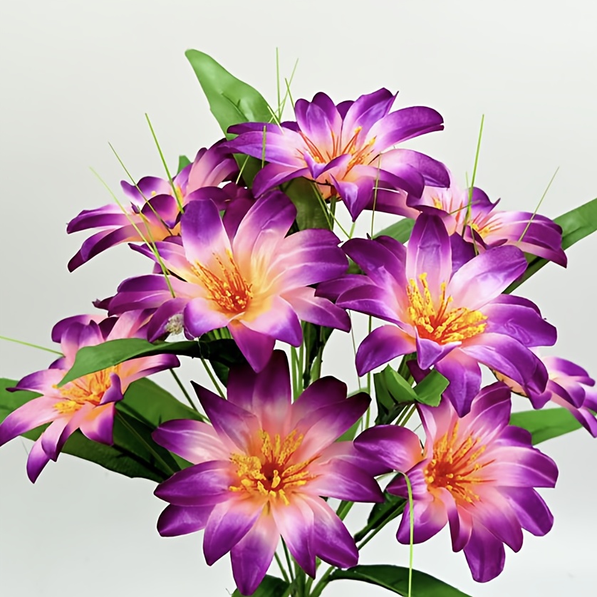 TEMU 1 Bukiet 12 Sztuk dla Kwiatów Lotus z Sztucznymi Kwiatami, Tkanina Sztuczna Dekoracja na Śluby i Zawarcia Zawierzeń, Dekoracja Domu, Różne