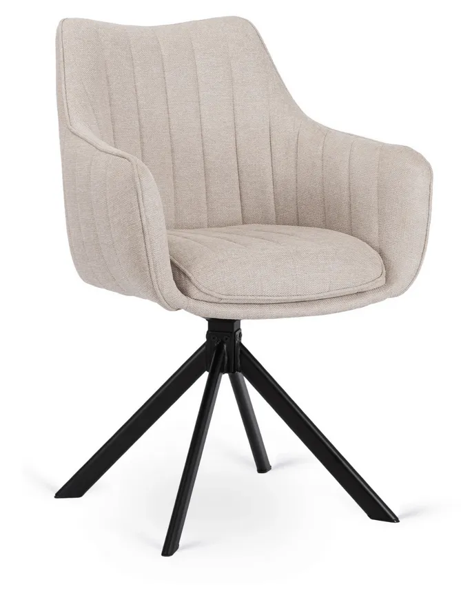 Elior Obrotowy kremowy fotel tapicerowany A4-Z78