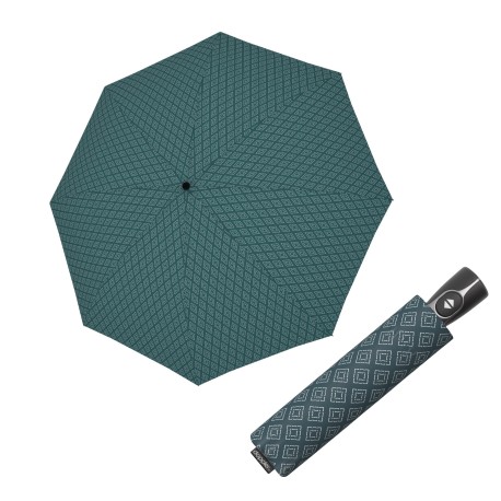 Fibre Magic Leaves blue – w pełni automatyczny parasol damski