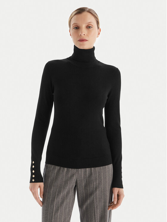 Fracomina Golf FR25WT7001K42101 Czarny Regular Fit