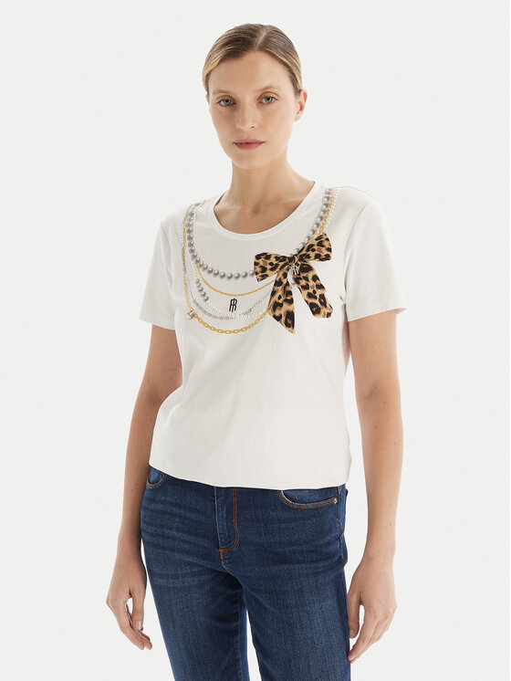 Fracomina T-Shirt FR25WT3004J40108 Biały Regular Fit