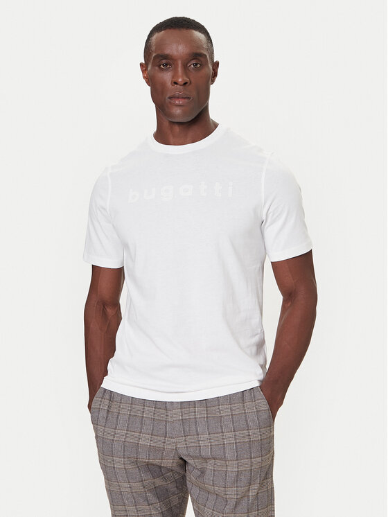 Bugatti T-Shirt 8350-85043D Biały Regular Fit