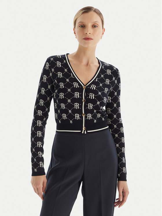 Fracomina Kardigan FR25WT8036K414F8 Granatowy Regular Fit