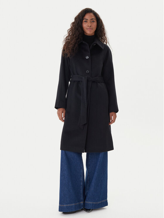 LAUREN RALPH LAUREN Płaszcz wełniany 297P04140001 Czarny Regular Fit