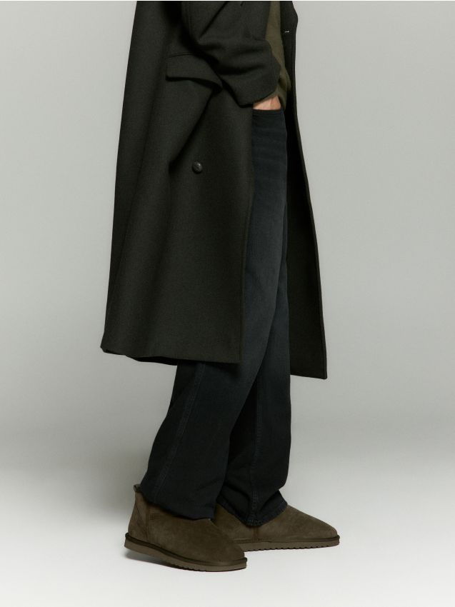 Reserved - Zamszowe śniegowce - ciemnobrązowy